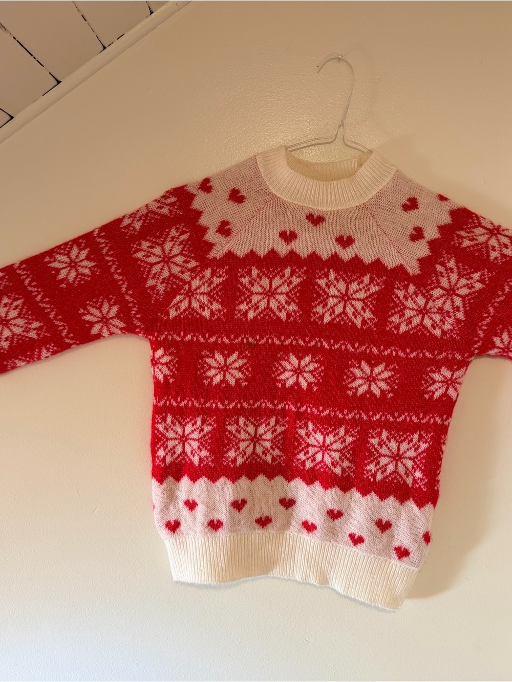 Red and White Heart Christmas Sweater